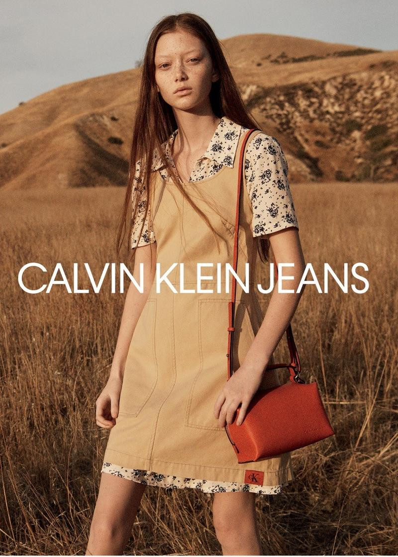 Sara Grace Wallerstedt featured in  the Calvin Klein Jeans advertisement for Spring/Summer 2018