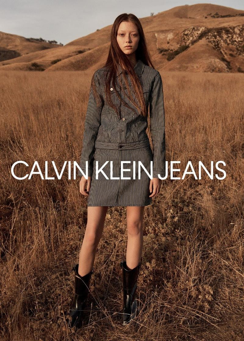 Sara Grace Wallerstedt featured in  the Calvin Klein Jeans advertisement for Spring/Summer 2018