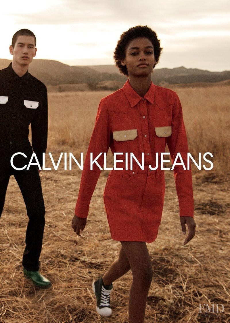 Blesnya Minher featured in  the Calvin Klein Jeans advertisement for Spring/Summer 2018
