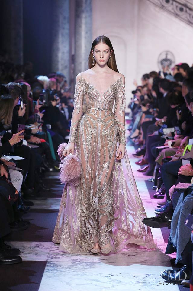 Karolina Egersdorfova featured in  the Elie Saab Couture fashion show for Spring/Summer 2018