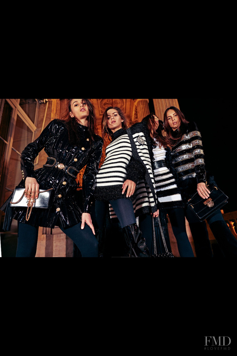 Valery Kaufman featured in  the Balmain lookbook for Pre-Fall 2018