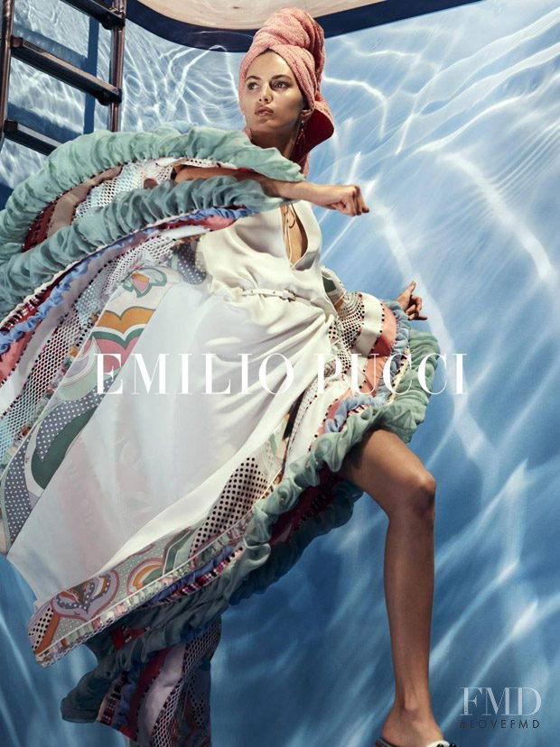 Valery Kaufman featured in  the Pucci advertisement for Spring/Summer 2018