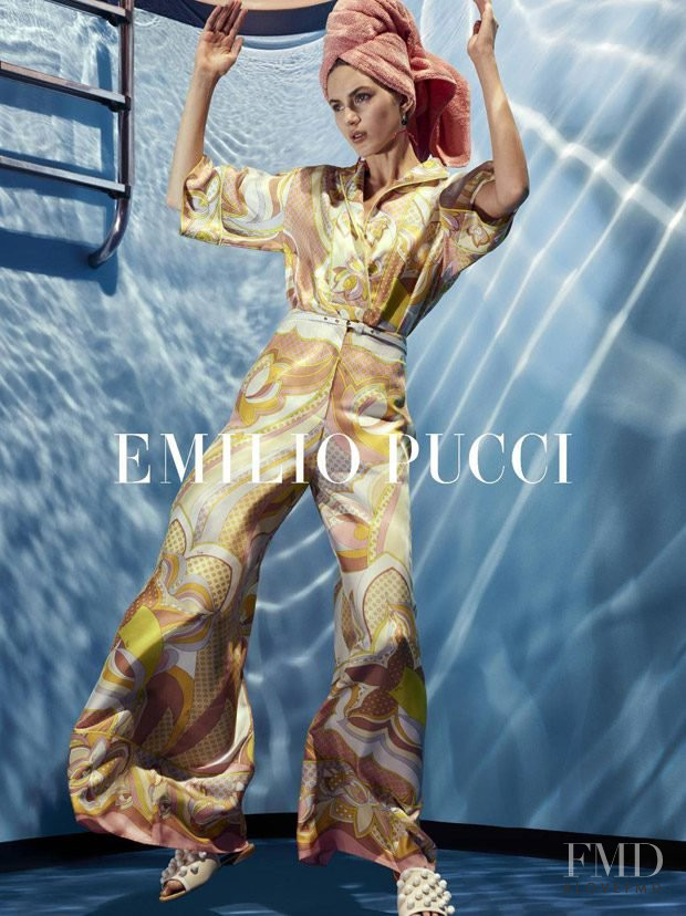 Valery Kaufman featured in  the Pucci advertisement for Spring/Summer 2018