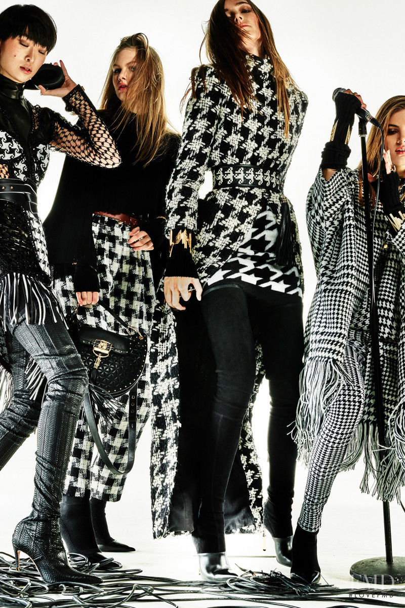 Valery Kaufman featured in  the Balmain lookbook for Pre-Fall 2017