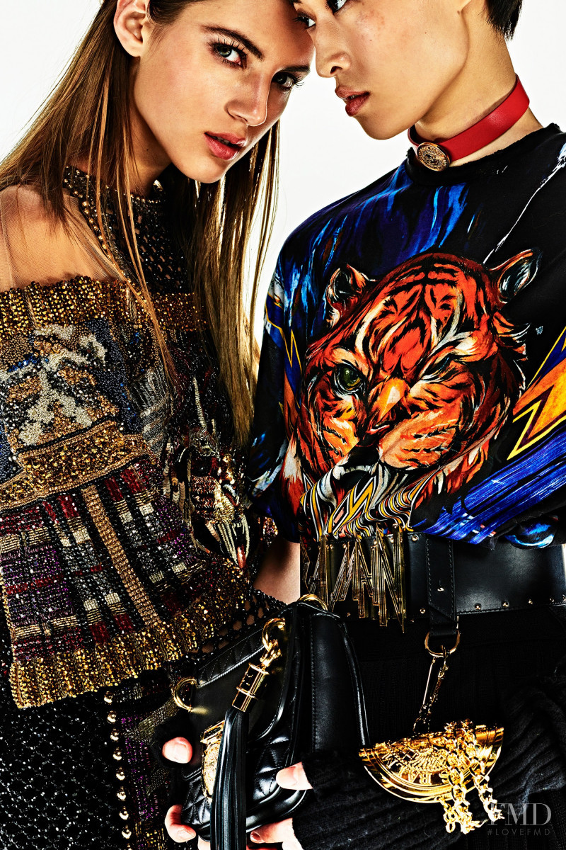 Valery Kaufman featured in  the Balmain lookbook for Pre-Fall 2017