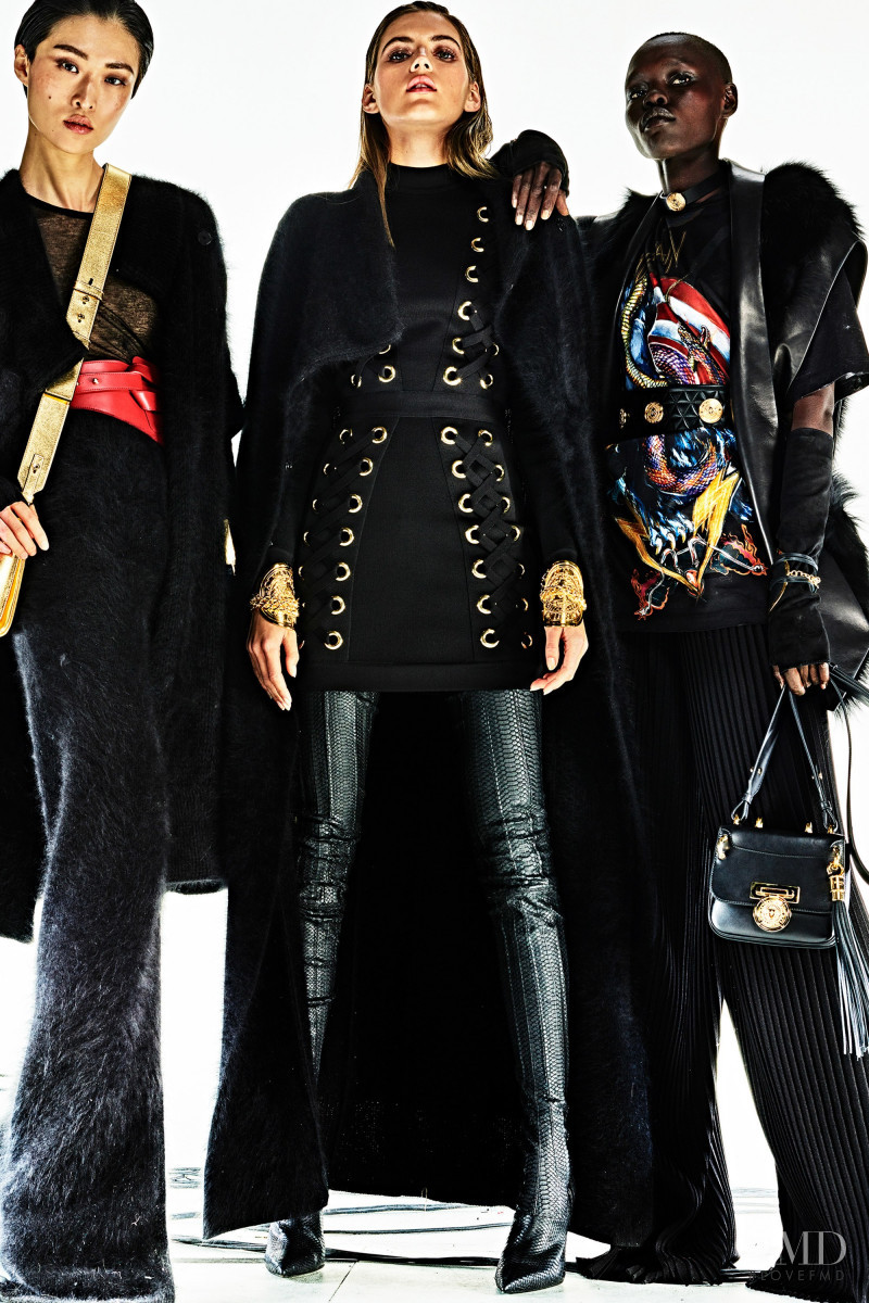 Valery Kaufman featured in  the Balmain lookbook for Pre-Fall 2017