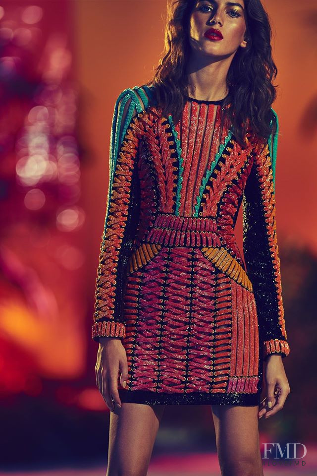 Valery Kaufman featured in  the Balmain lookbook for Resort 2017