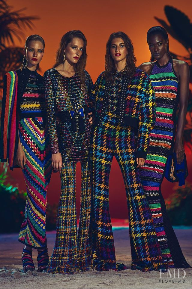 Valery Kaufman featured in  the Balmain lookbook for Resort 2017