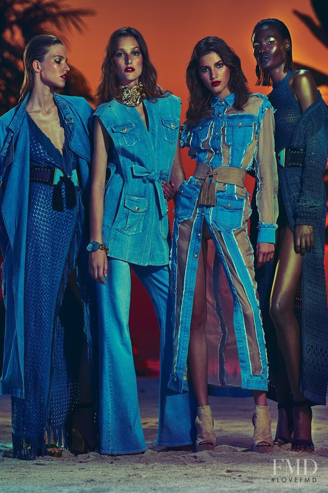 Valery Kaufman featured in  the Balmain lookbook for Resort 2017