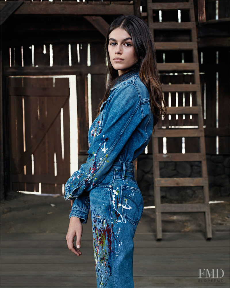 Kaia Gerber featured in  the Calvin Klein #mycalvins advertisement for Spring/Summer 2018