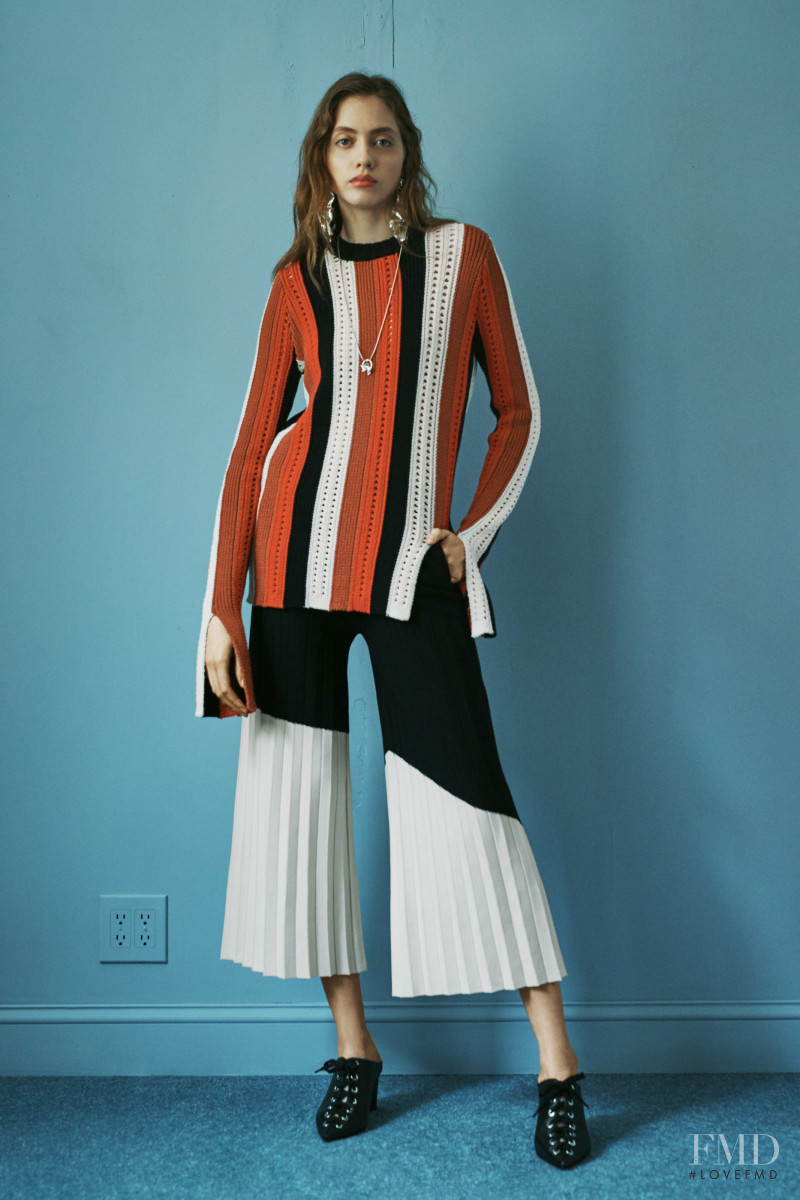 Odette Pavlova featured in  the Derek Lam 10 Crosby lookbook for Resort 2018