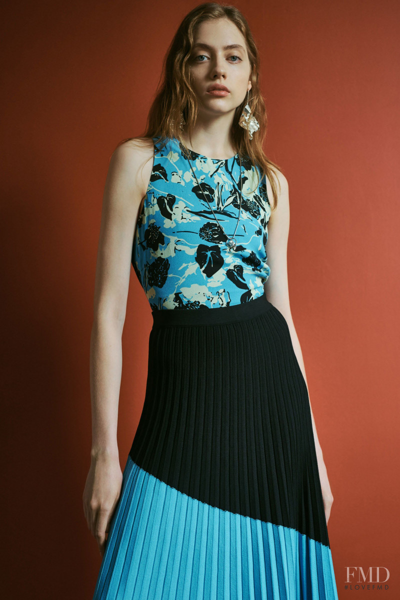 Odette Pavlova featured in  the Derek Lam 10 Crosby lookbook for Resort 2018