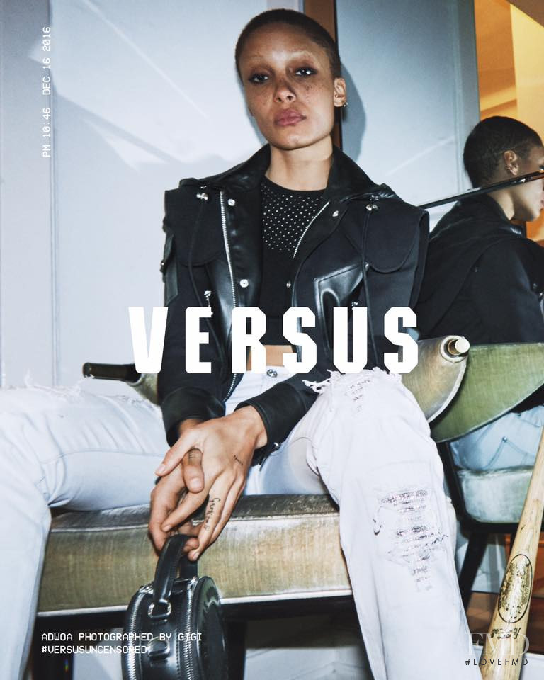 Adwoa Aboah featured in  the Versus advertisement for Spring/Summer 2017