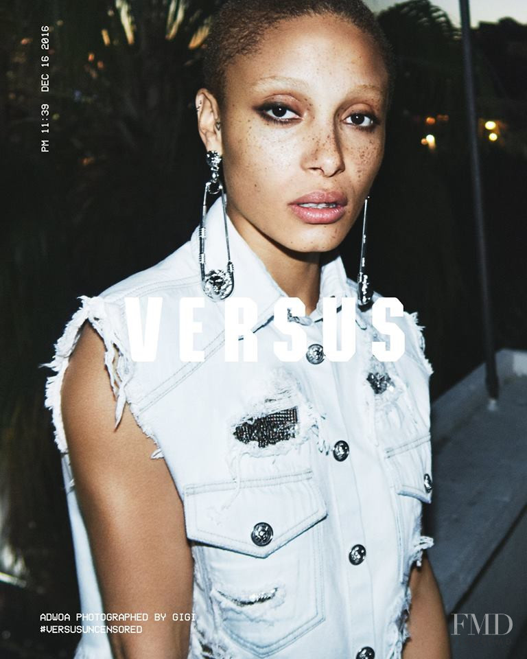 Adwoa Aboah featured in  the Versus advertisement for Spring/Summer 2017
