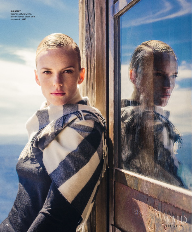 Anne Vyalitsyna featured in  the Bloomingdales catalogue for Holiday 2017