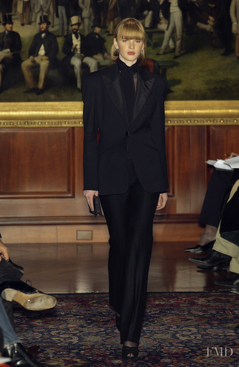 Anne Vyalitsyna featured in  the Ralph Lauren Collection fashion show for Autumn/Winter 2002