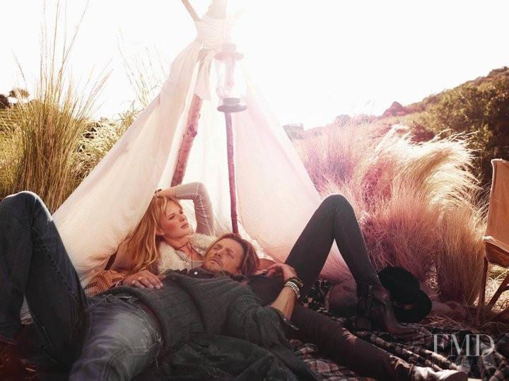 Anne Vyalitsyna featured in  the True Religion advertisement for Autumn/Winter 2011