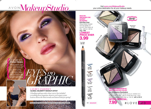 Anne Vyalitsyna featured in  the AVON advertisement for Spring/Summer 2016