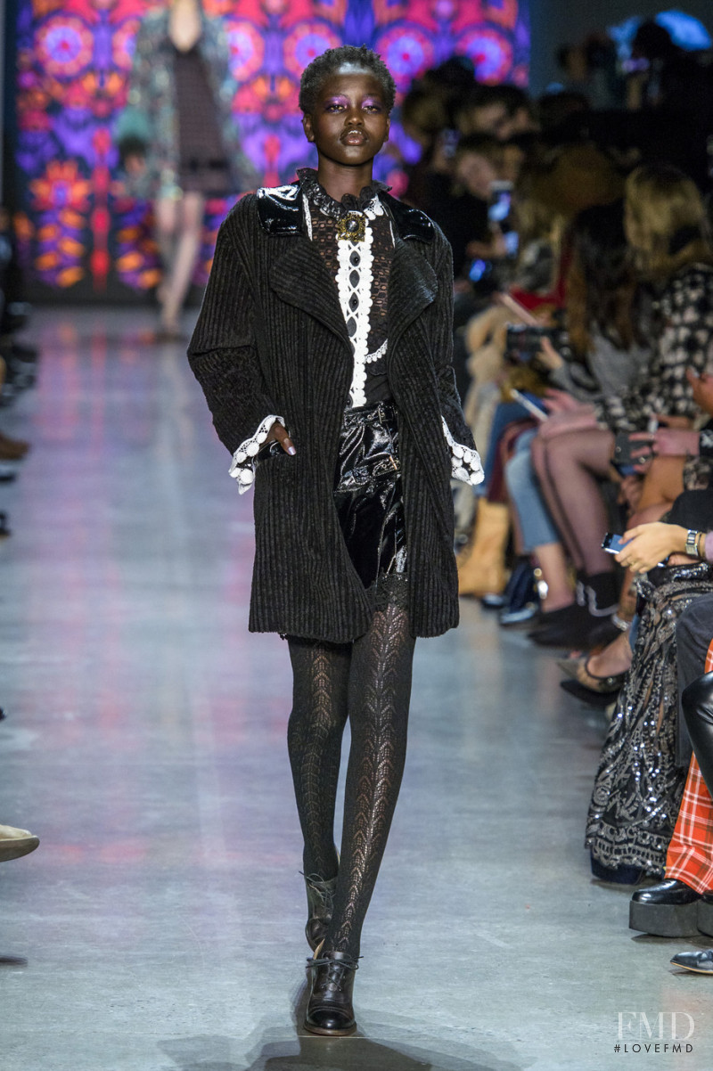 Adut Akech Bior featured in  the Anna Sui fashion show for Autumn/Winter 2018