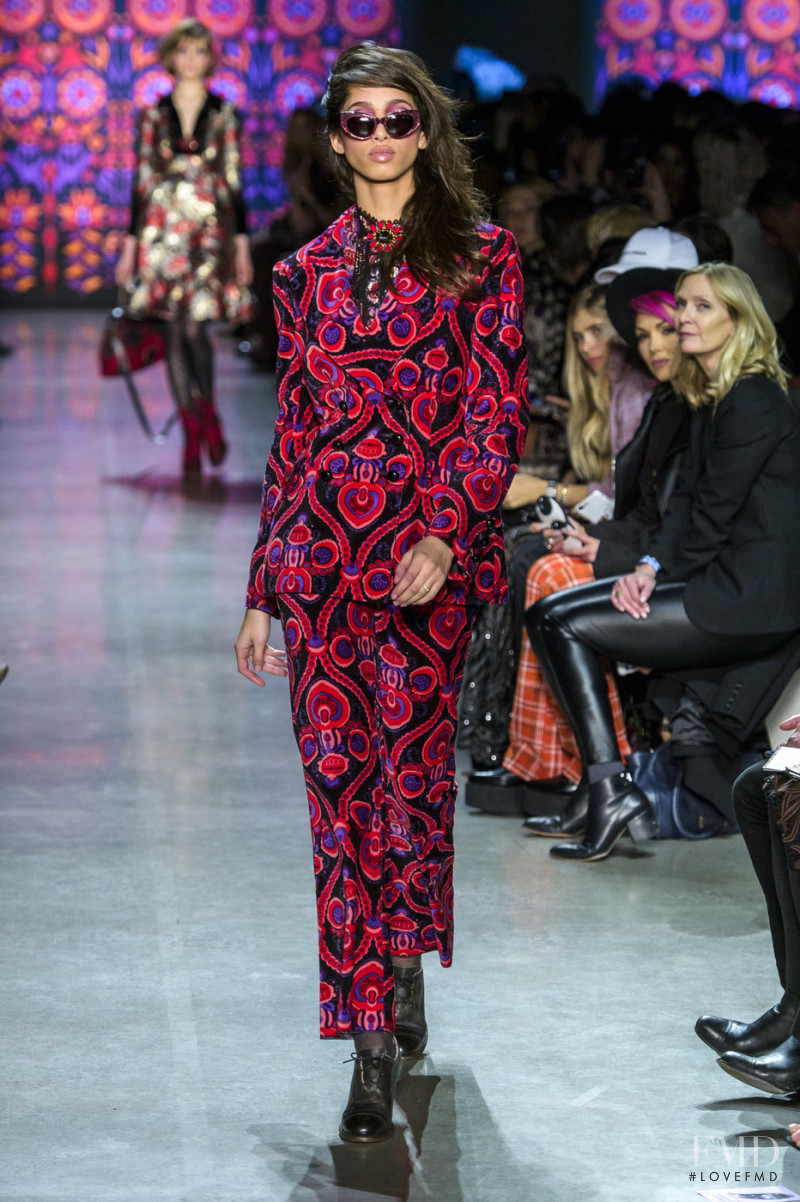 Yasmin Wijnaldum featured in  the Anna Sui fashion show for Autumn/Winter 2018