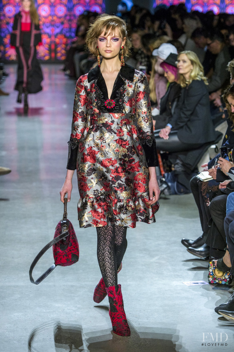 Fran Summers featured in  the Anna Sui fashion show for Autumn/Winter 2018