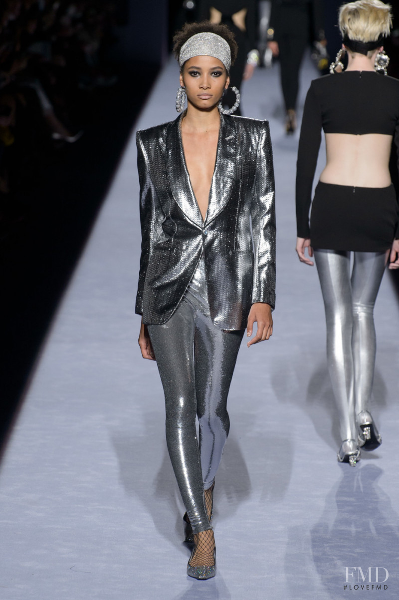 Lineisy Montero featured in  the Tom Ford fashion show for Autumn/Winter 2018