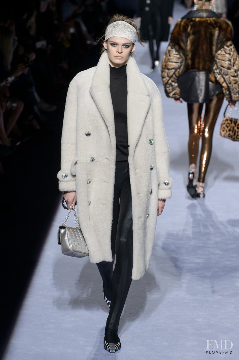 Cara Taylor featured in  the Tom Ford fashion show for Autumn/Winter 2018