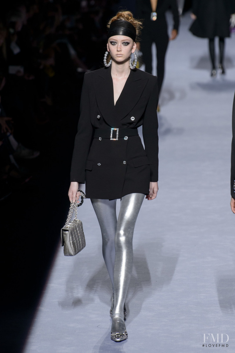 Sara Grace Wallerstedt featured in  the Tom Ford fashion show for Autumn/Winter 2018