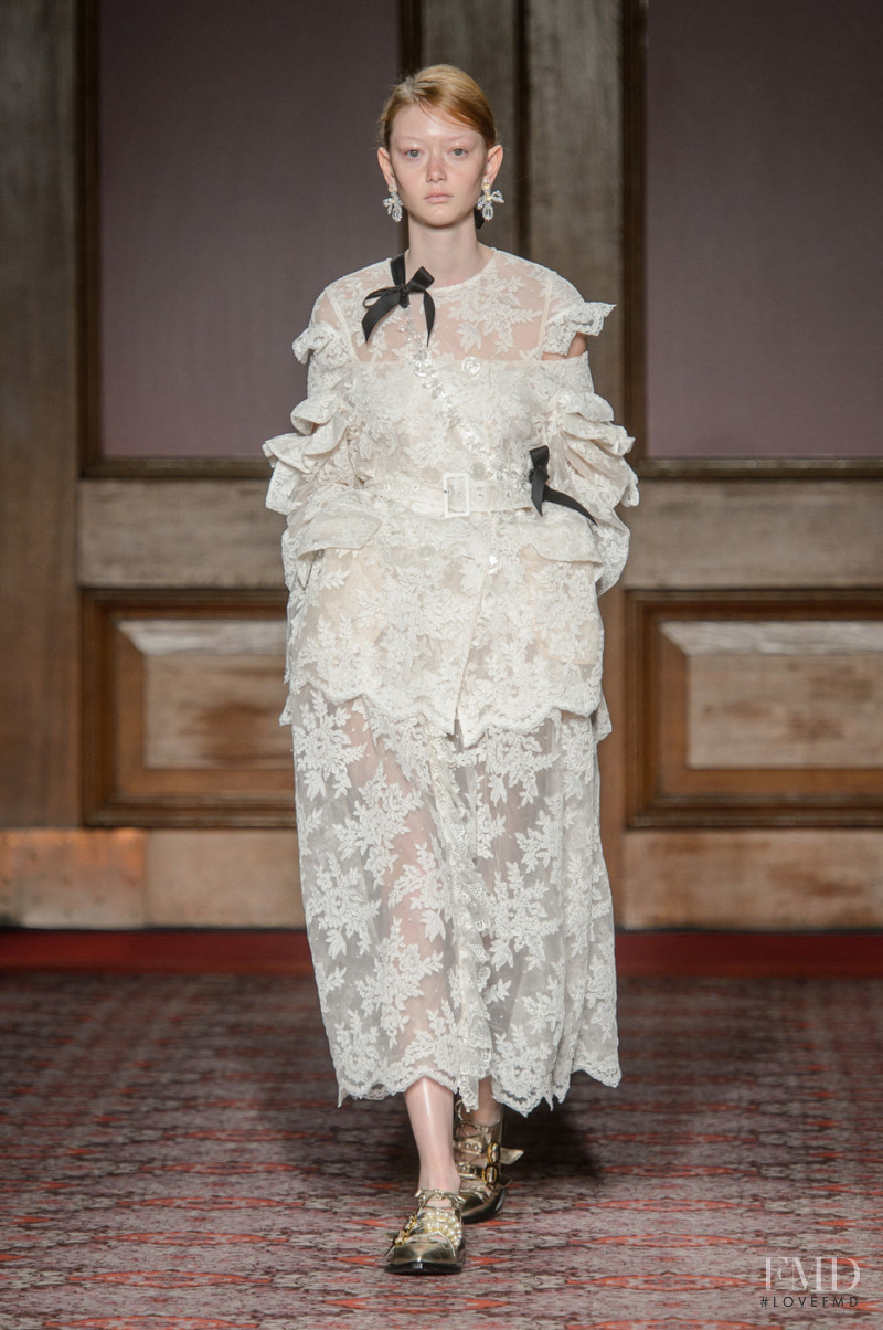 Sara Grace Wallerstedt featured in  the Simone Rocha fashion show for Autumn/Winter 2018