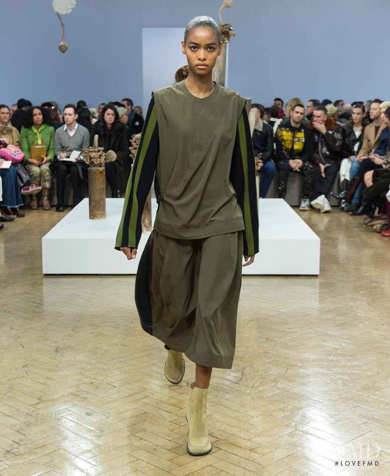 Blesnya Minher featured in  the J.W. Anderson fashion show for Autumn/Winter 2018