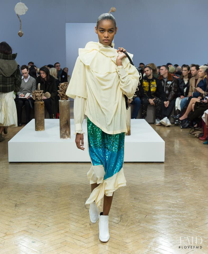 Blesnya Minher featured in  the J.W. Anderson fashion show for Autumn/Winter 2018