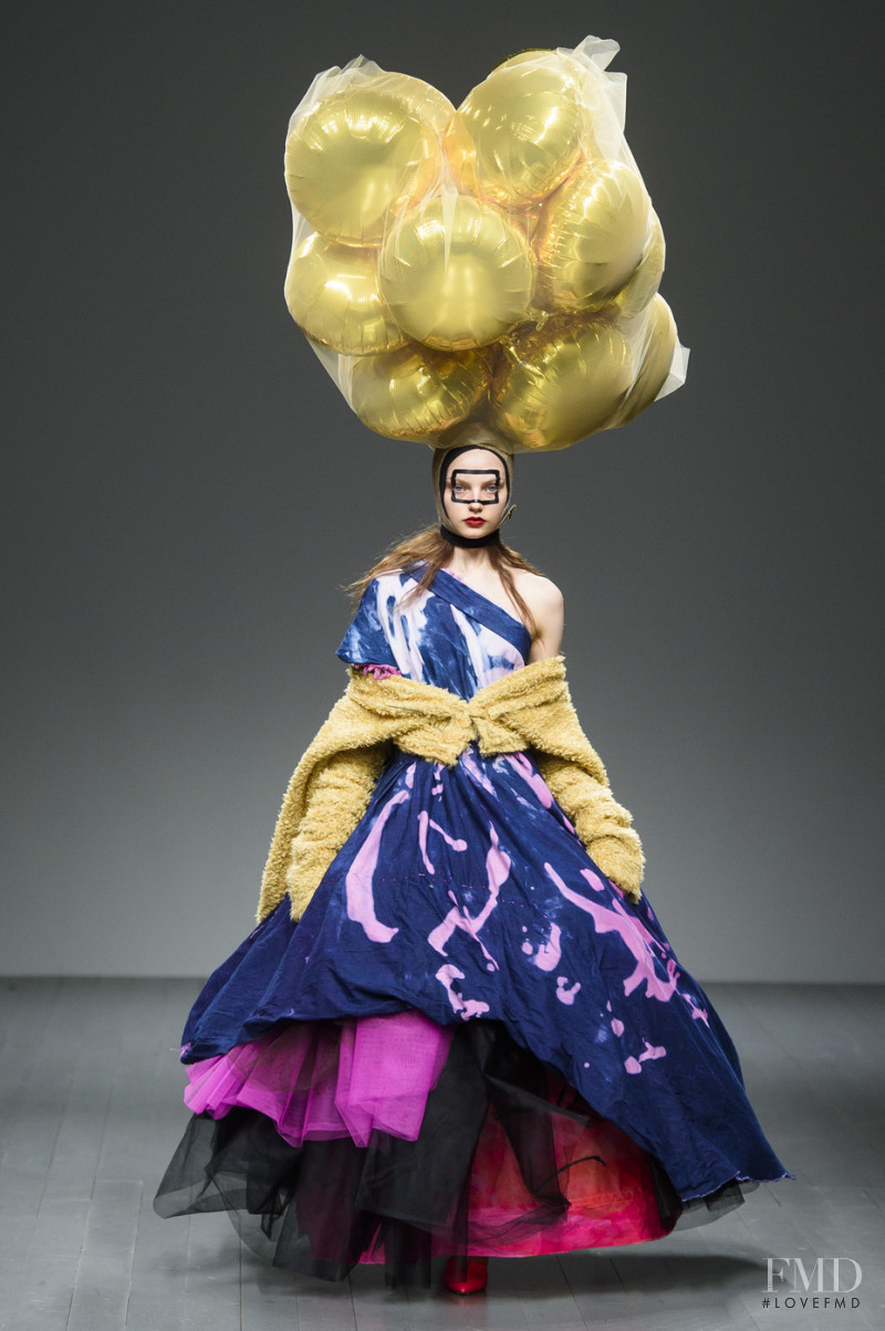 Fran Summers featured in  the Matty Bovan fashion show for Autumn/Winter 2018