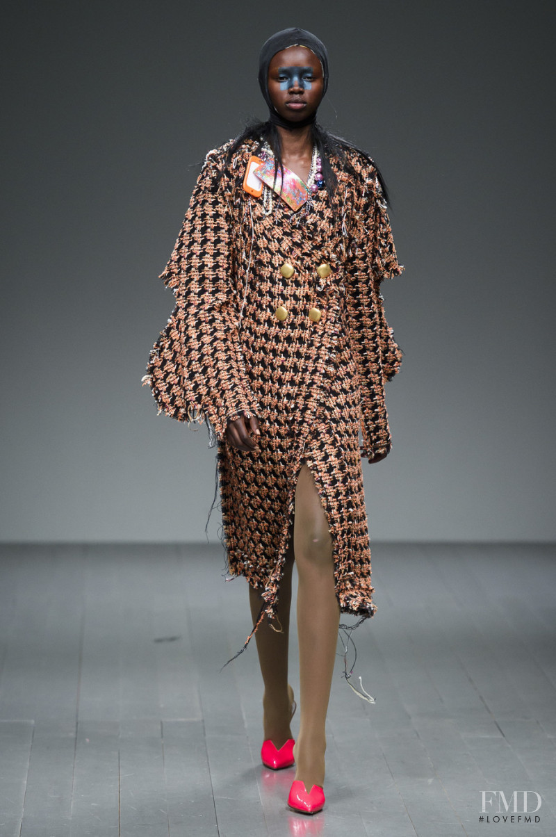 Akiima Ajak featured in  the Matty Bovan fashion show for Autumn/Winter 2018