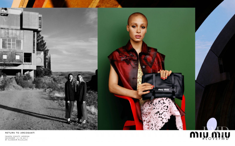 Adwoa Aboah featured in  the Miu Miu advertisement for Spring/Summer 2018