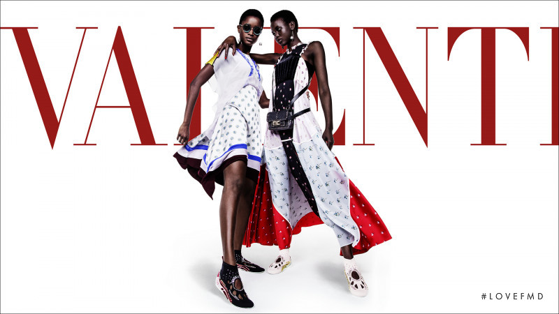 Adut Akech Bior featured in  the Valentino advertisement for Spring/Summer 2018