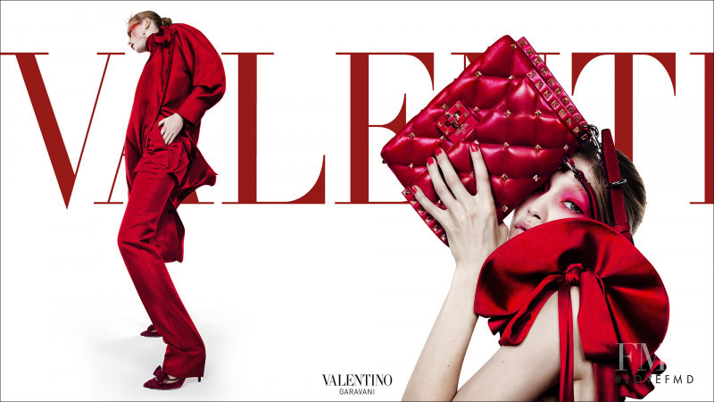 Gigi Hadid featured in  the Valentino advertisement for Spring/Summer 2018