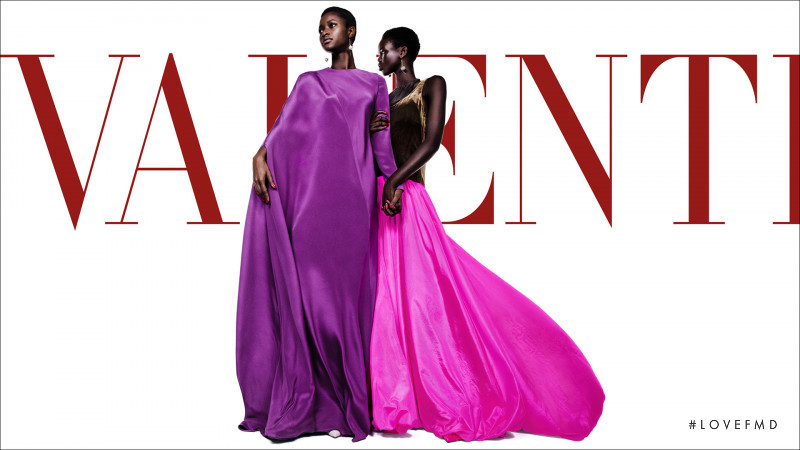 Adut Akech Bior featured in  the Valentino advertisement for Spring/Summer 2018