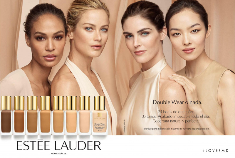 Carolyn Murphy featured in  the Estée Lauder Double Wear advertisement for Spring/Summer 2018