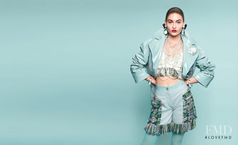 Grace Elizabeth featured in  the Chanel advertisement for Spring/Summer 2018