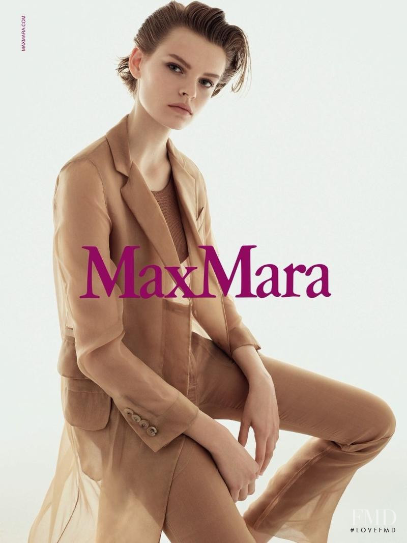 Cara Taylor featured in  the Max Mara advertisement for Spring/Summer 2018