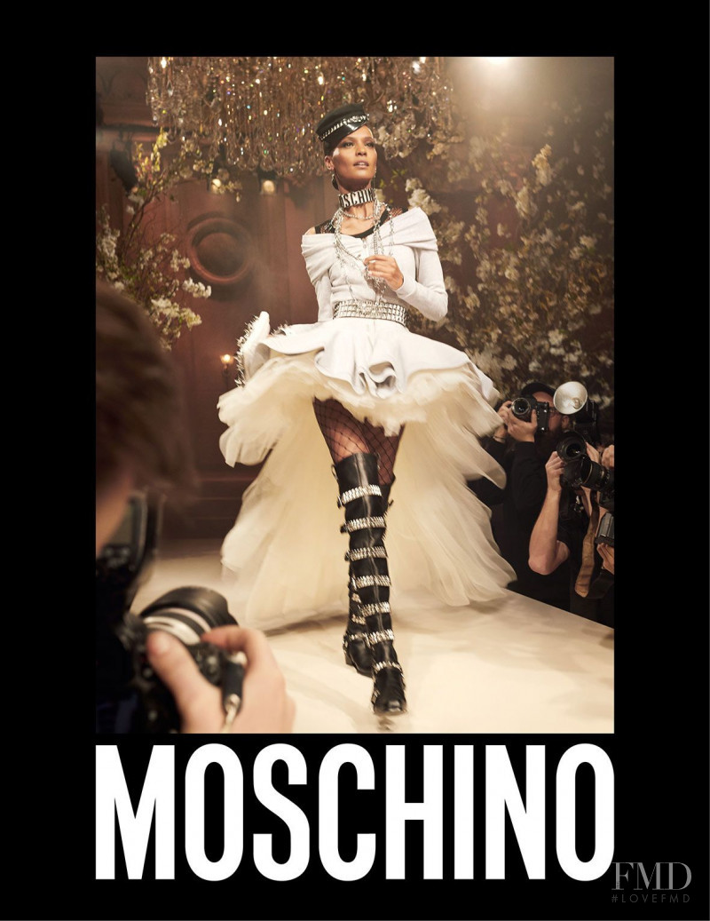Liya Kebede featured in  the Moschino advertisement for Spring/Summer 2018