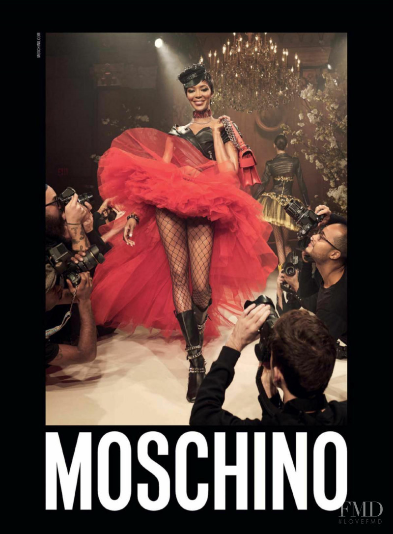Naomi Campbell featured in  the Moschino advertisement for Spring/Summer 2018