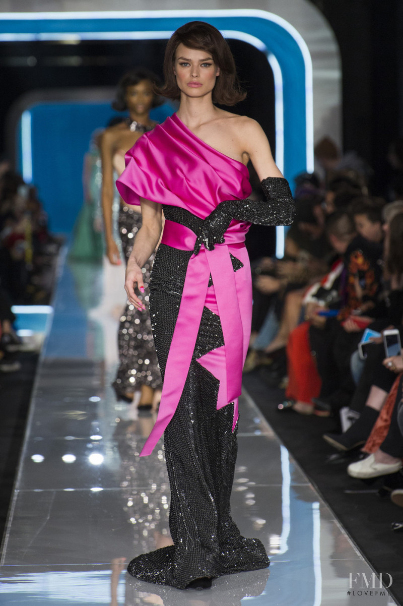 Birgit Kos featured in  the Moschino fashion show for Autumn/Winter 2018