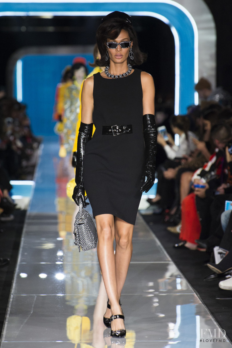 Joan Smalls featured in  the Moschino fashion show for Autumn/Winter 2018
