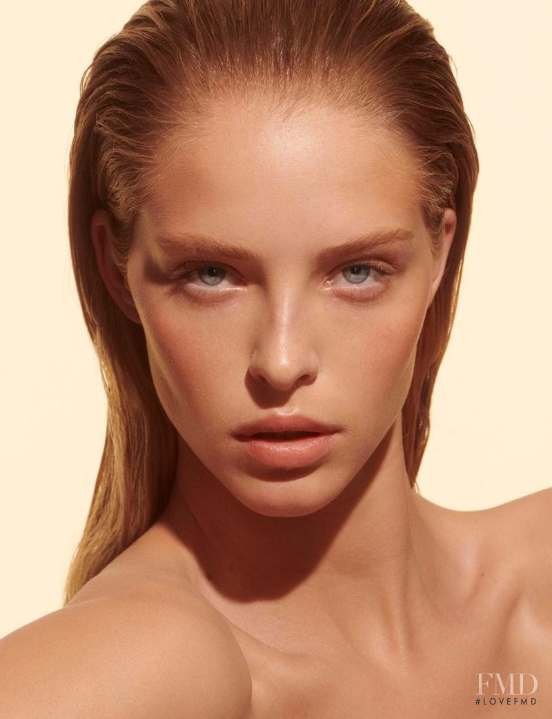 Abby Champion featured in  the Marc Jacobs Beauty Shameless Foundation advertisement for Spring/Summer 2018