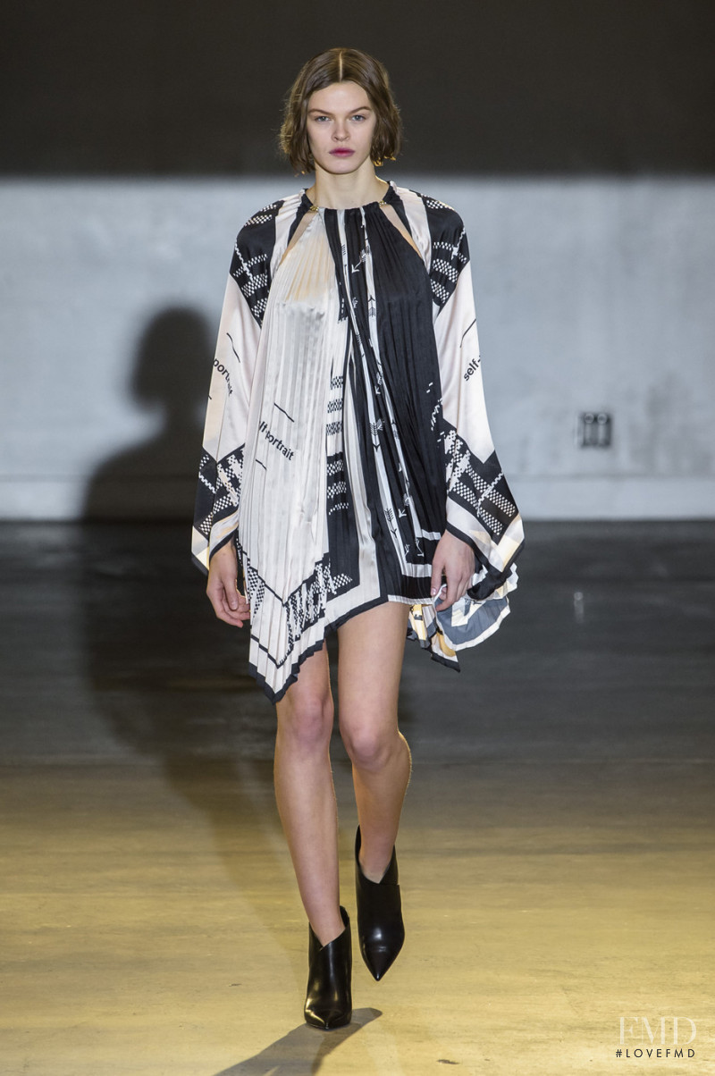 Cara Taylor featured in  the Self Portrait fashion show for Autumn/Winter 2018