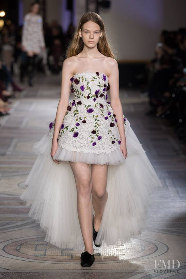 Maryna Horda featured in  the Giambattista Valli Haute Couture fashion show for Spring/Summer 2018