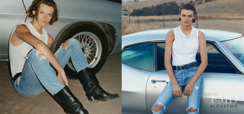 Cara Taylor featured in  the Frame Denim advertisement for Spring/Summer 2018