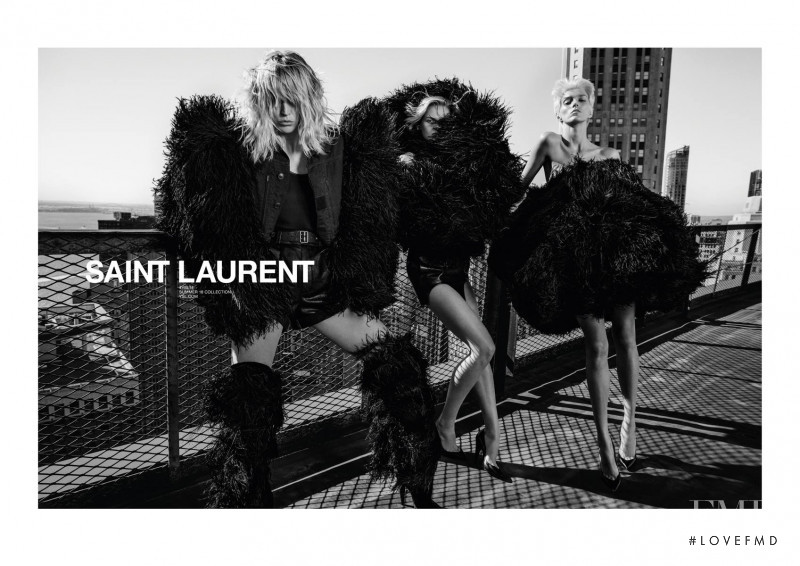 Anja Rubik featured in  the Saint Laurent advertisement for Spring/Summer 2018
