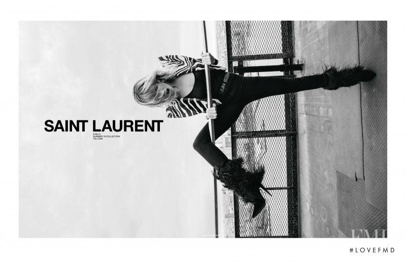 Raquel Zimmermann featured in  the Saint Laurent advertisement for Spring/Summer 2018